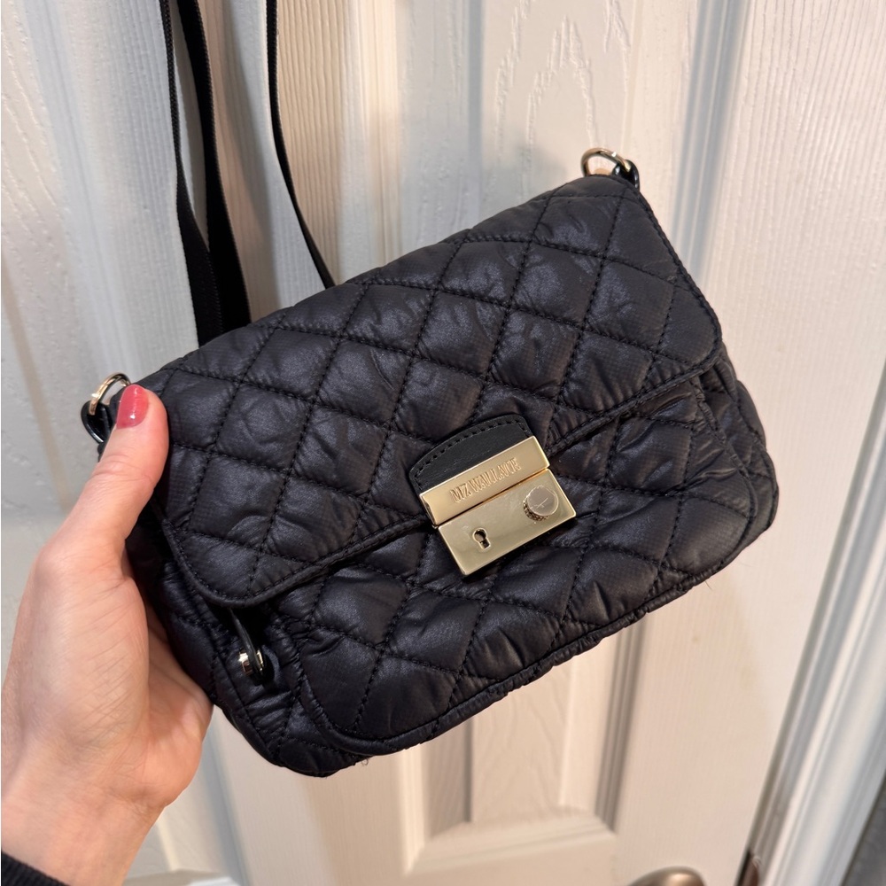 Black Quilted Crossbody Bag - Picture 2 of 5